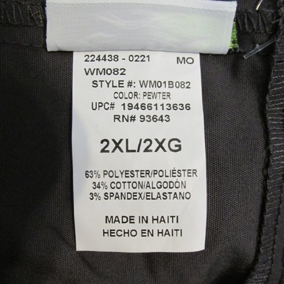 SCRUBSTAR WOMENS SZ 2 X DRAWSTRING PANTS PEWTER STRETCH GRAY MEDICAL DOCTOR NWT - Picture 12 of 13